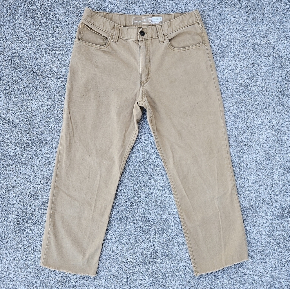 Carhartt Relaxed Fit Cargo Pants Camel Tan Brown Utility Work Men's Size 33x27